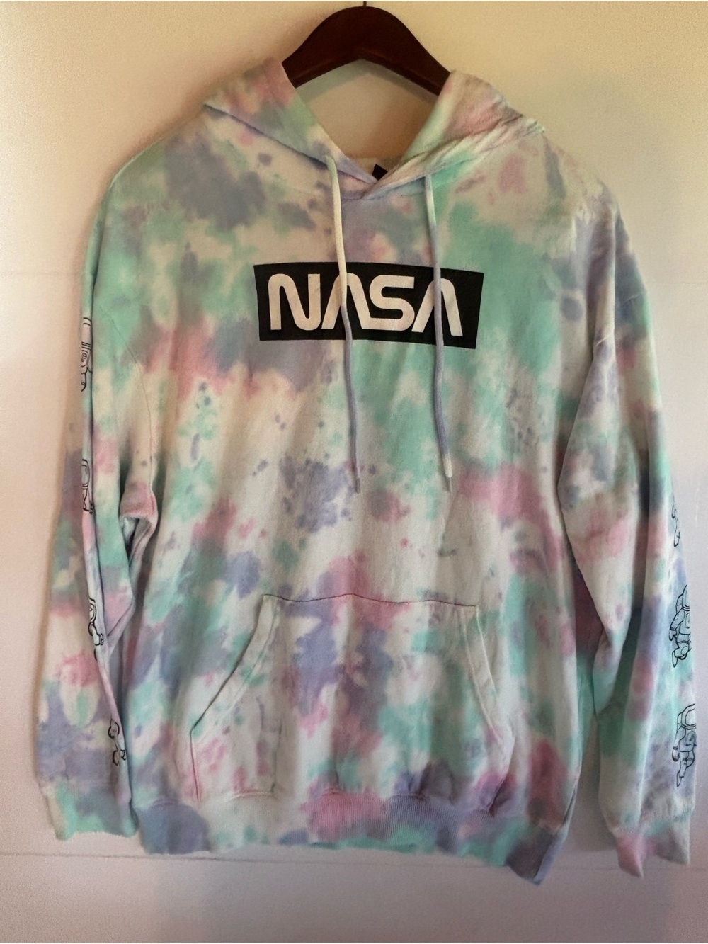 NASA Tie-Dye Pullover Hoodie - Pastel Multi